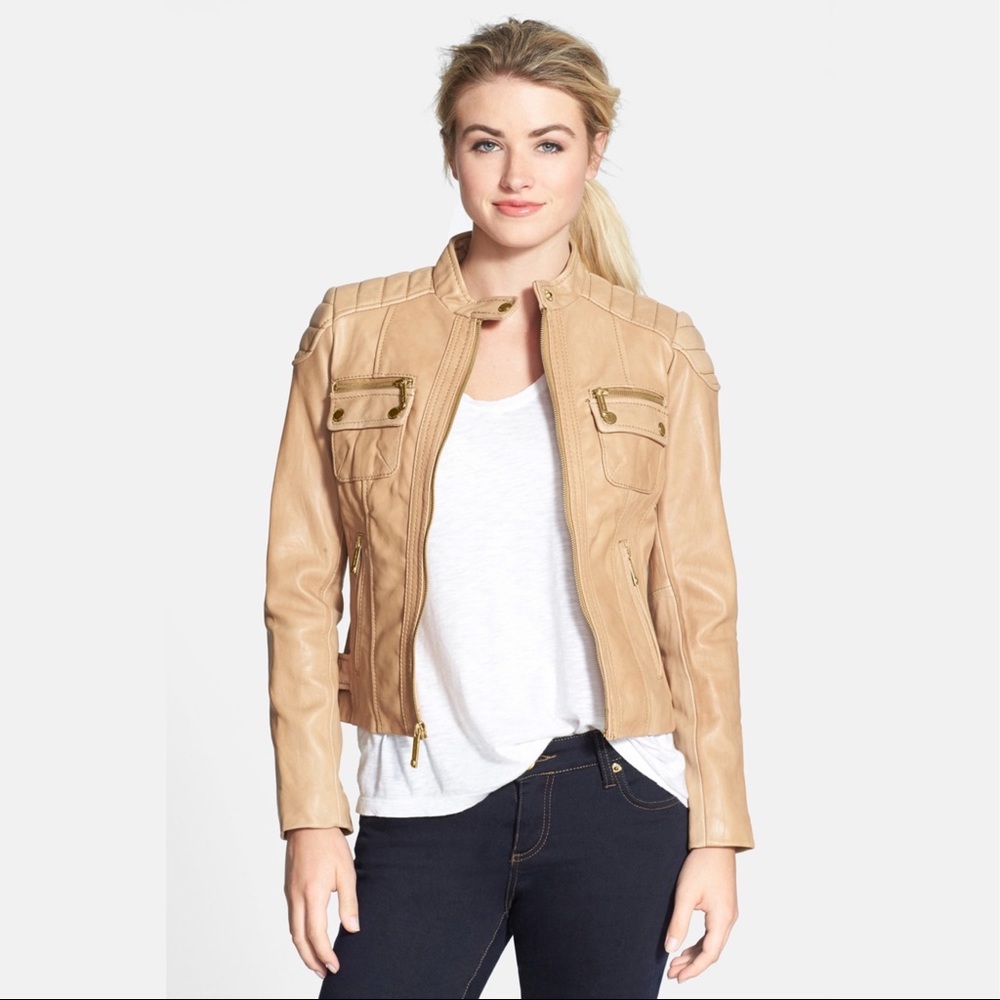 Michael Kors leather Moto Jacket